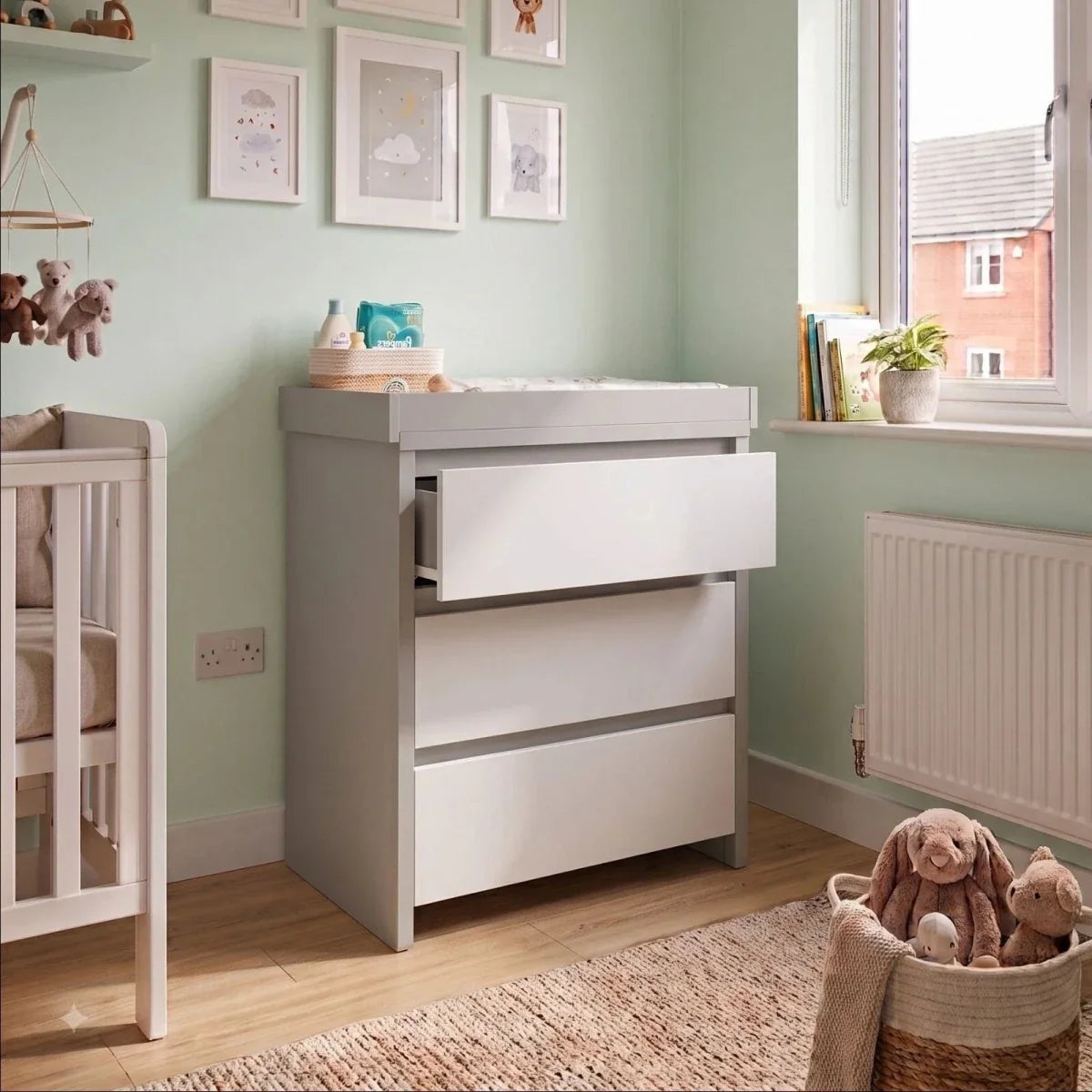 Shefa Kids 880 Baby Changing Unit - Grey/White