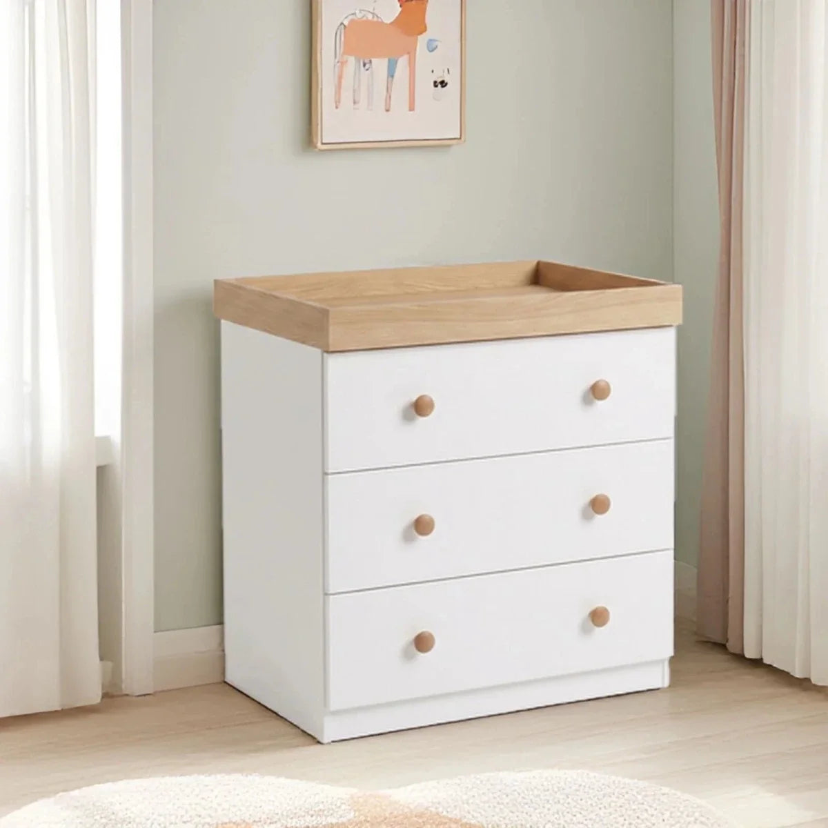 Shefa Kids 888 Changing Dresser - White/Oak