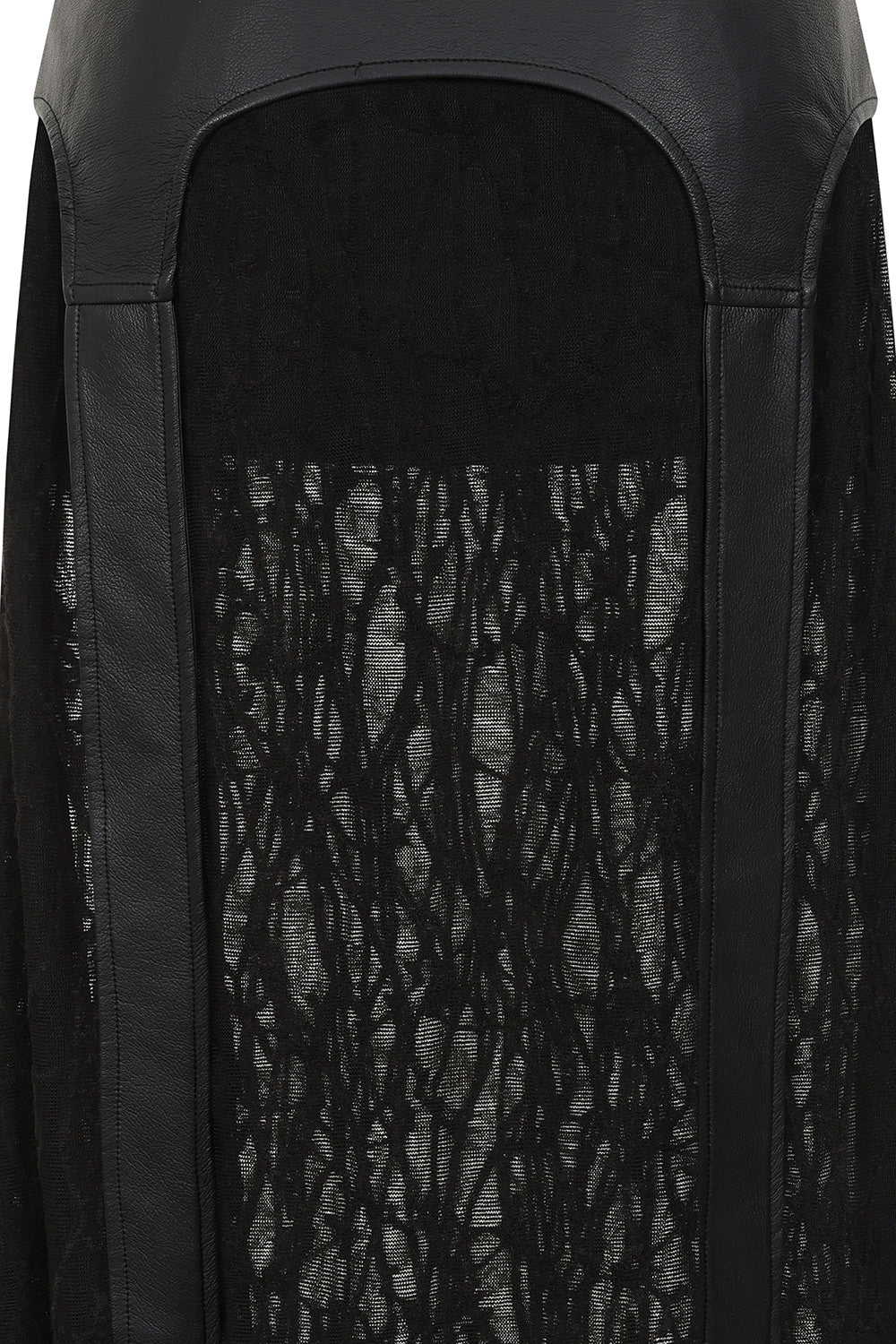 Banned Apparel Velkyn Faux Leather & Knit Panel Maxi Skirt - Black