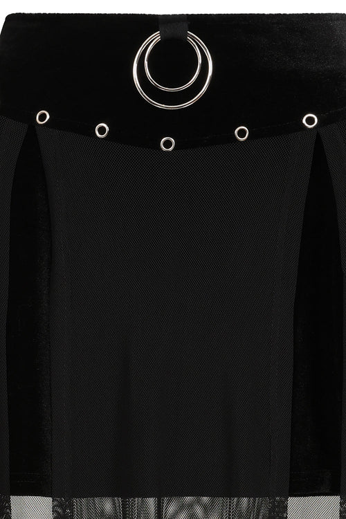 Banned Apparel Obsidian Black Sheer Mesh Split Goth Maxi Skirt