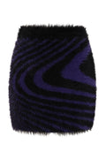 Banned Apparel Daphne Skirt – Purple Swirl Fuzzy Knit Goth Mini Skirt
