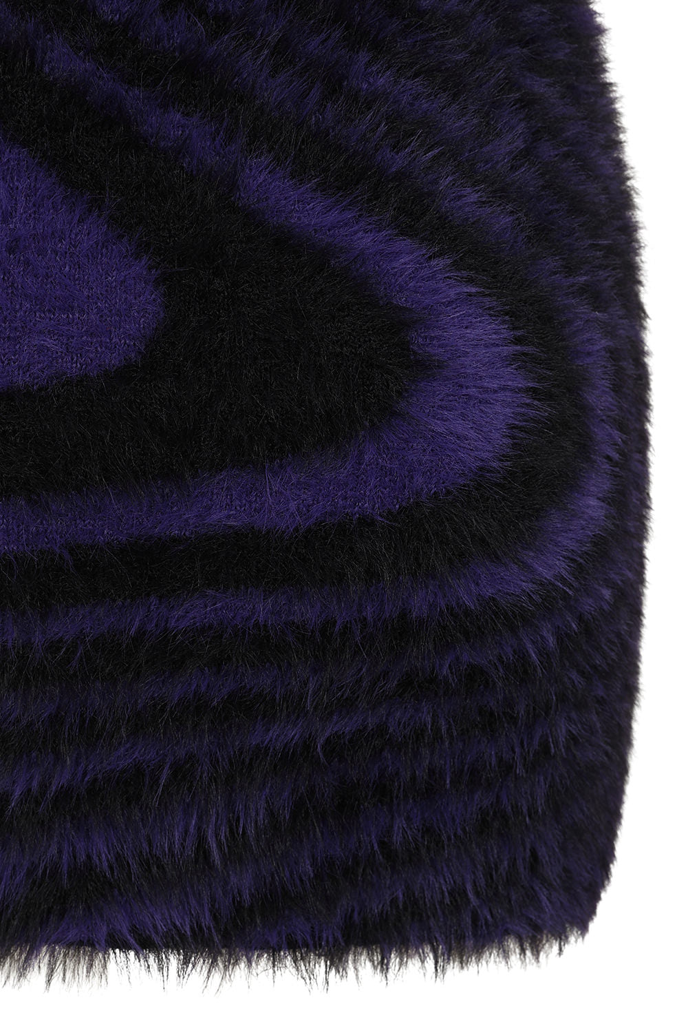 Banned Apparel Daphne Skirt – Purple Swirl Fuzzy Knit Goth Mini Skirt