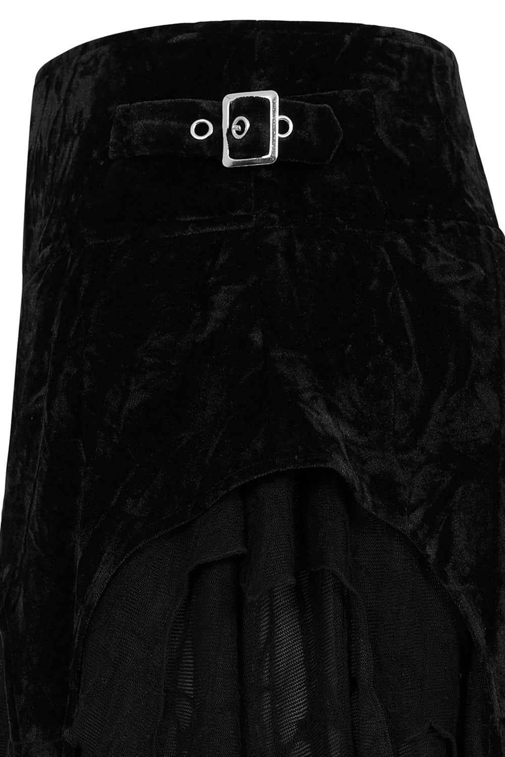 Banned Apparel Inferna Skirt – Black Goth Asymmetrical Mesh Skirt
