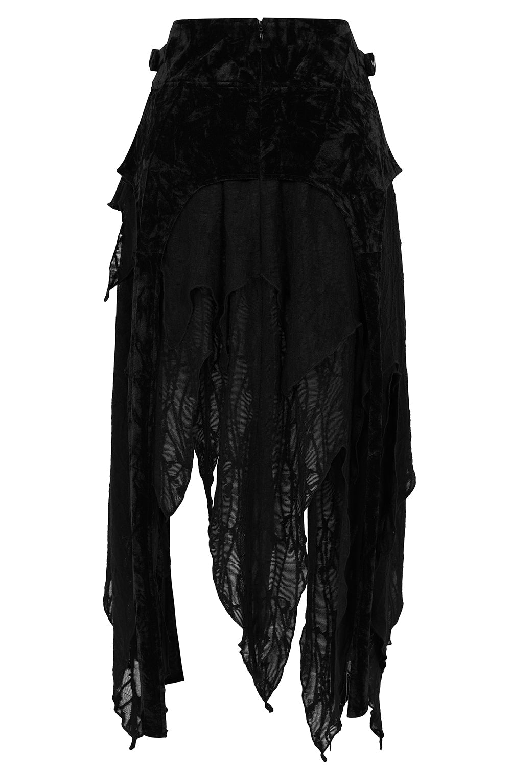 Banned Apparel Inferna Skirt – Black Goth Asymmetrical Mesh Skirt