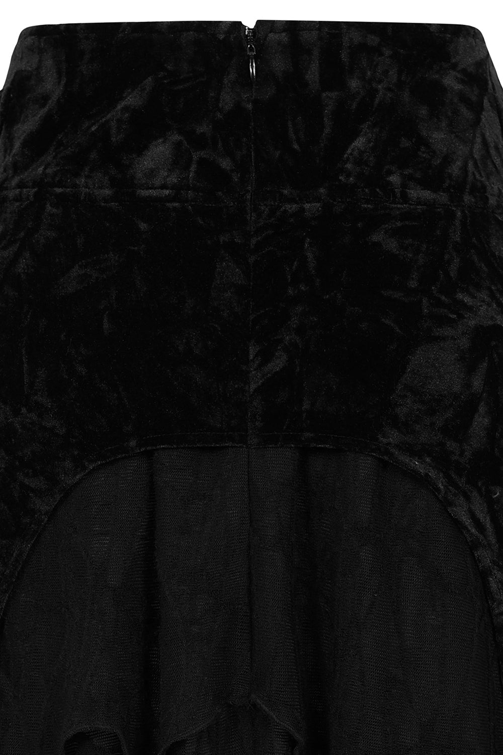 Banned Apparel Inferna Skirt – Black Goth Asymmetrical Mesh Skirt