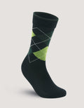 Green Argyle Cotton Socks