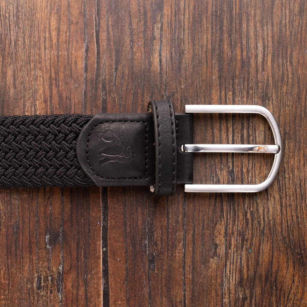 Swole Panda Woven Belt – Jet Black Recycled REPREVE Elasticated Belt