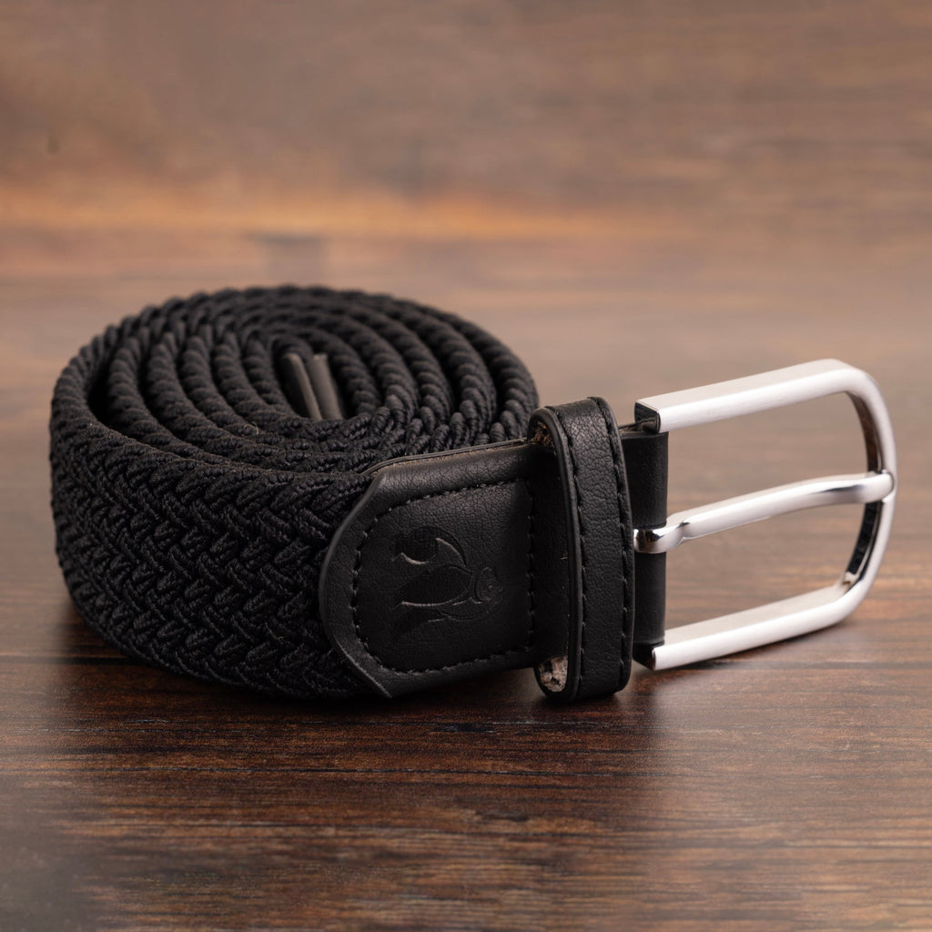 Swole Panda Woven Belt – Jet Black Recycled REPREVE Elasticated Belt
