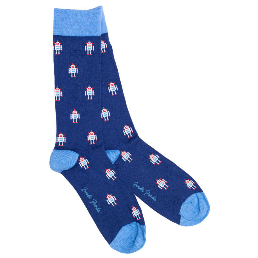 Swole Panda Robot Bamboo Socks – Breathable Novelty Print Footwear