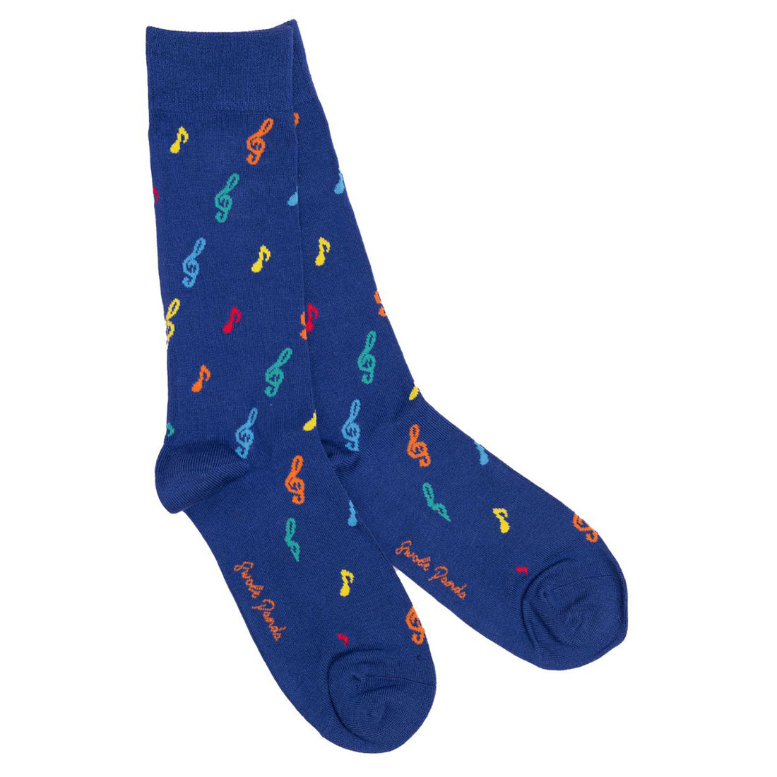 Swole Panda Musical Note Bamboo Socks – Breathable Blue Novelty Socks