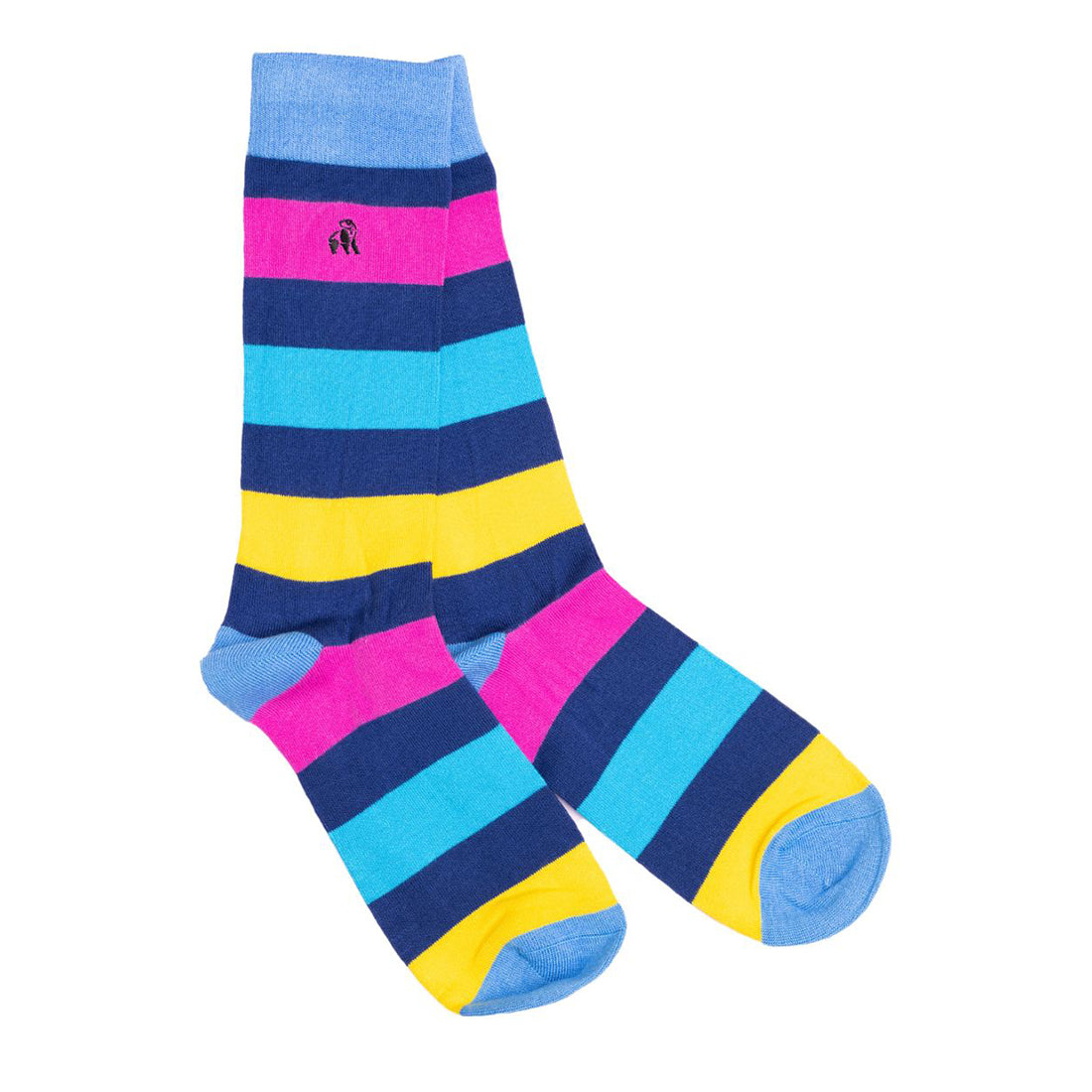 Swole Panda Neon Stripe Bamboo Socks – Breathable and Sustainable