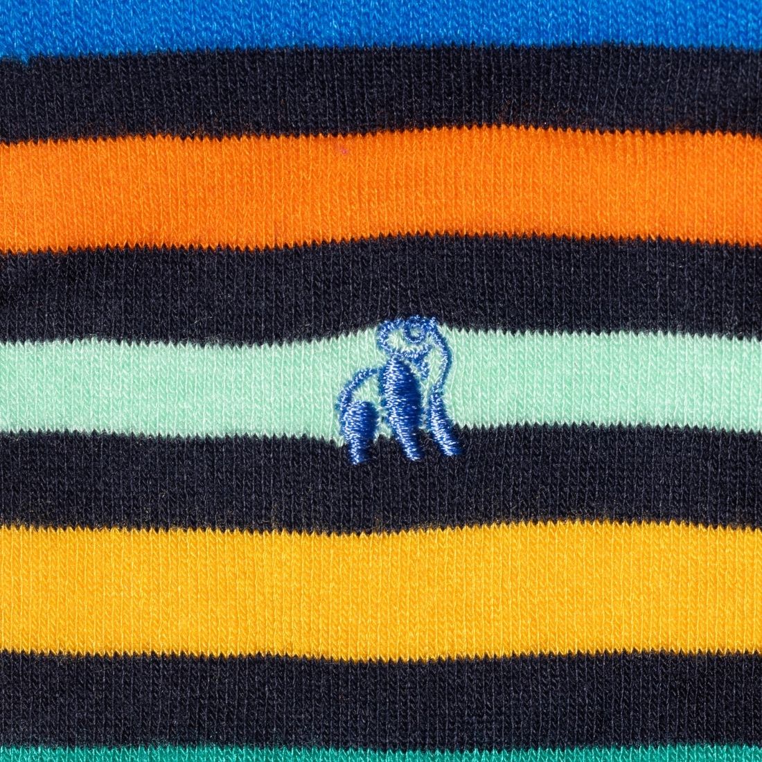 Swole Panda Gradient Stripe Bamboo Socks – Breathable & Soft Blue Orange