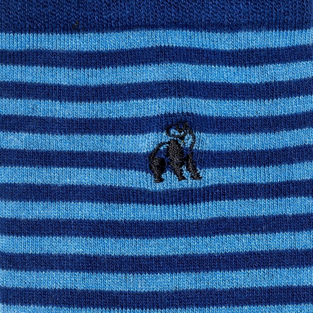 Swole Panda Sky Blue Narrow Striped Bamboo Socks – Soft & Sustainable