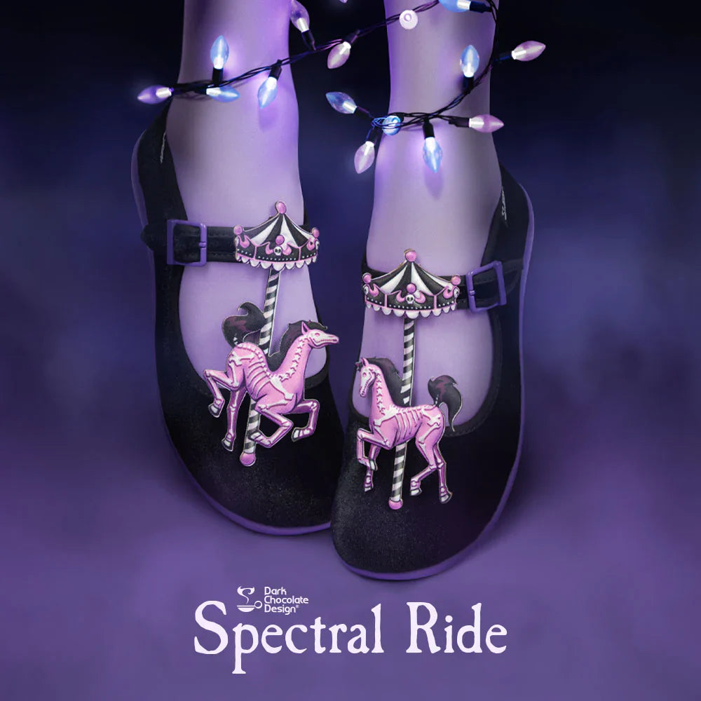 Chocolaticas Spectral Ride Gothic Carousel Vegan Mary Jane Flats