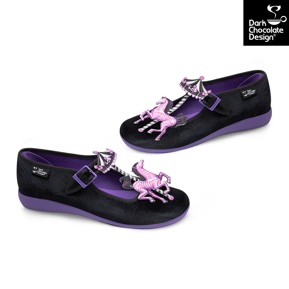 Chocolaticas Spectral Ride Gothic Carousel Vegan Mary Jane Flats