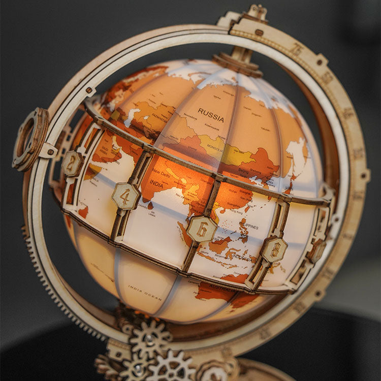 Robotime-ROKR Luminous Globe 3D Wooden Puzzle & LED Night Light