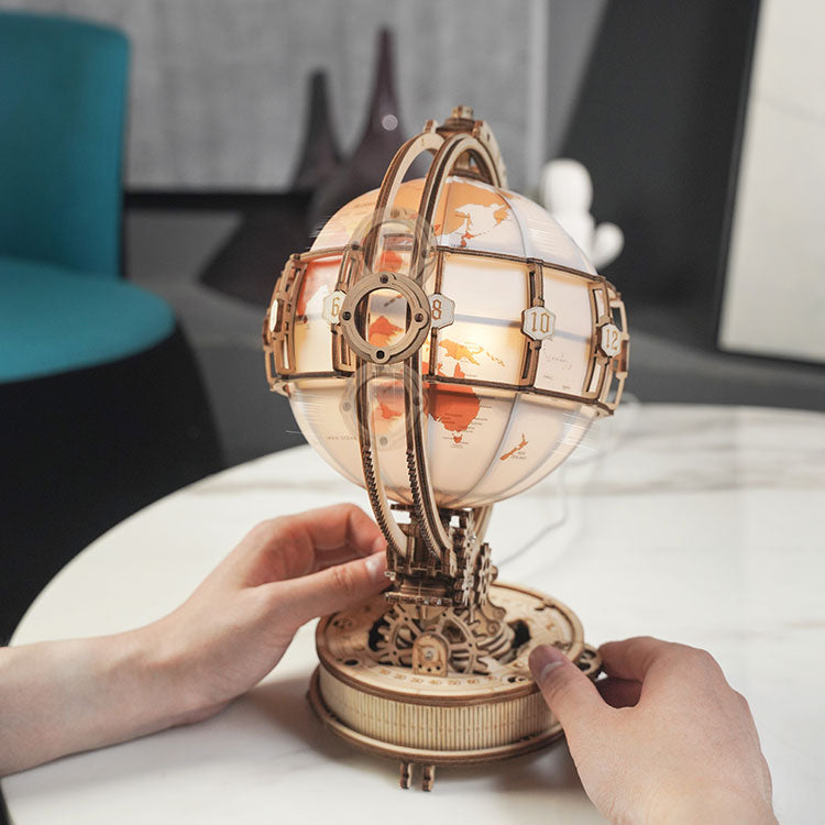 Robotime-ROKR Luminous Globe 3D Wooden Puzzle & LED Night Light