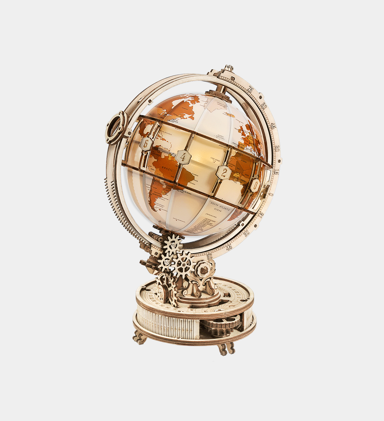 Robotime-ROKR Luminous Globe 3D Wooden Puzzle & LED Night Light