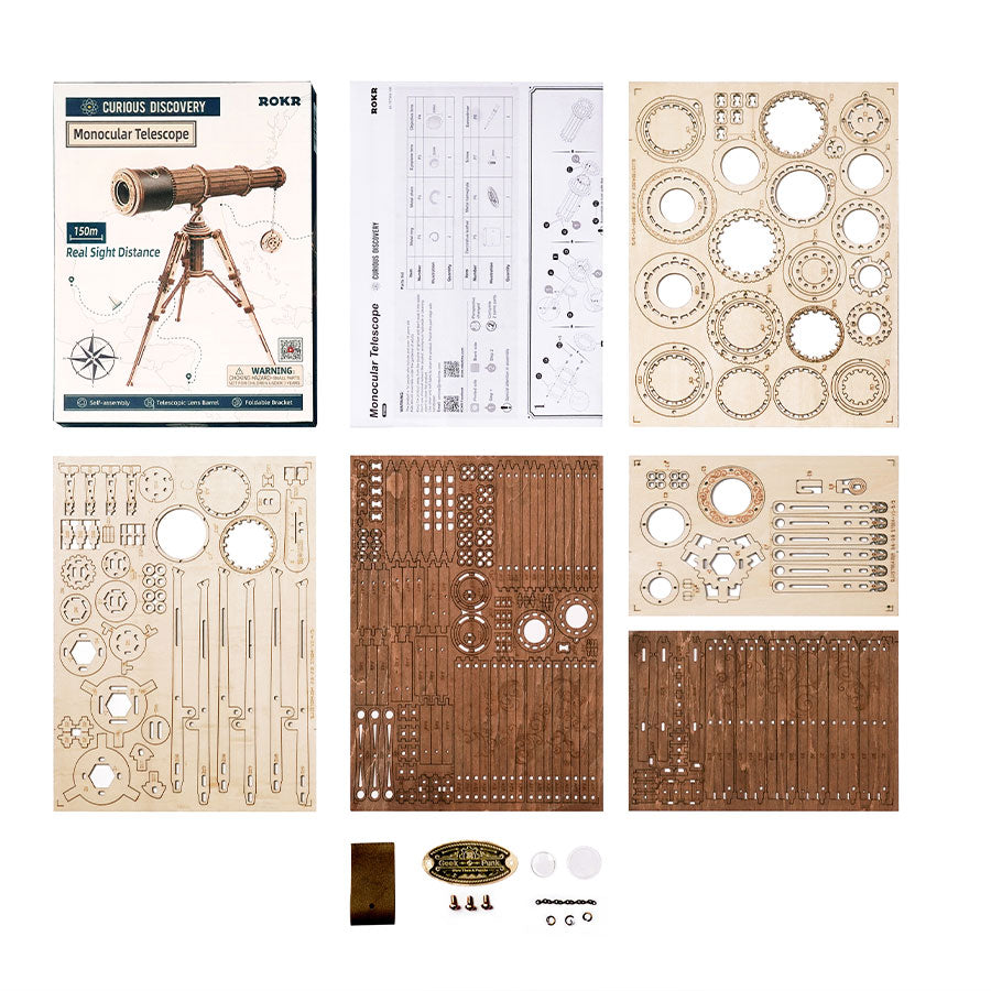 ROKR Monocular Telescope 3D Wooden Puzzle – Retro Pirate Model Kit