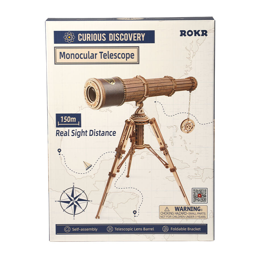 ROKR Monocular Telescope 3D Wooden Puzzle – Retro Pirate Model Kit