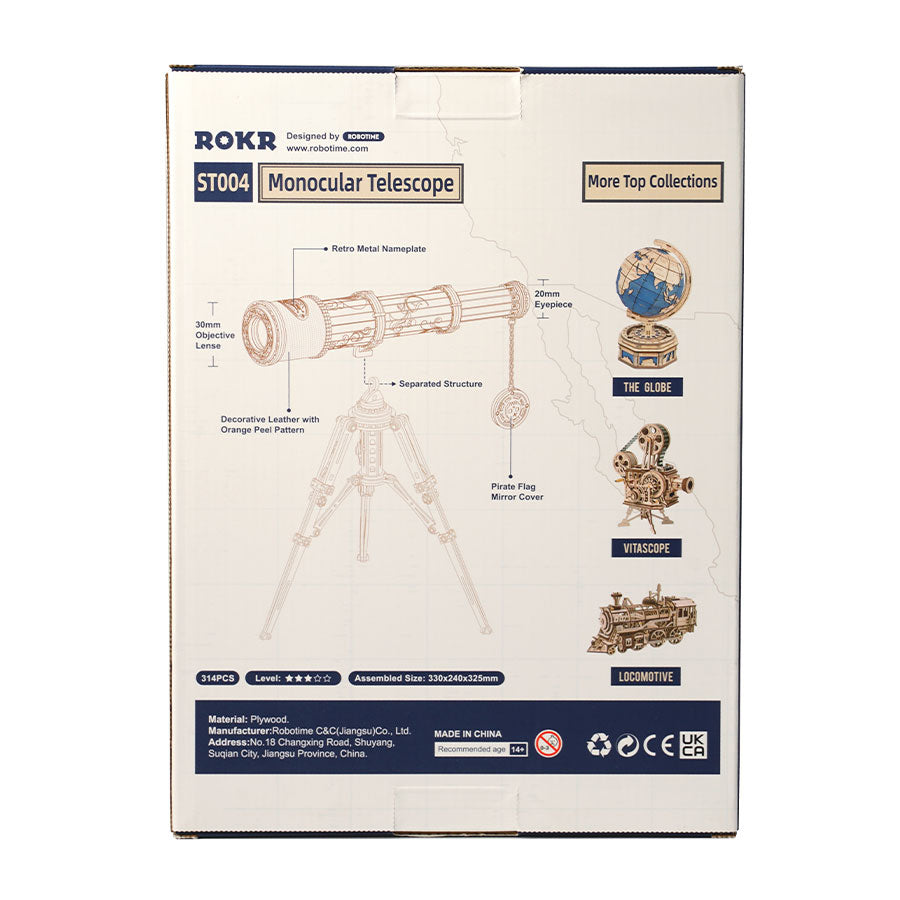ROKR Monocular Telescope 3D Wooden Puzzle – Retro Pirate Model Kit