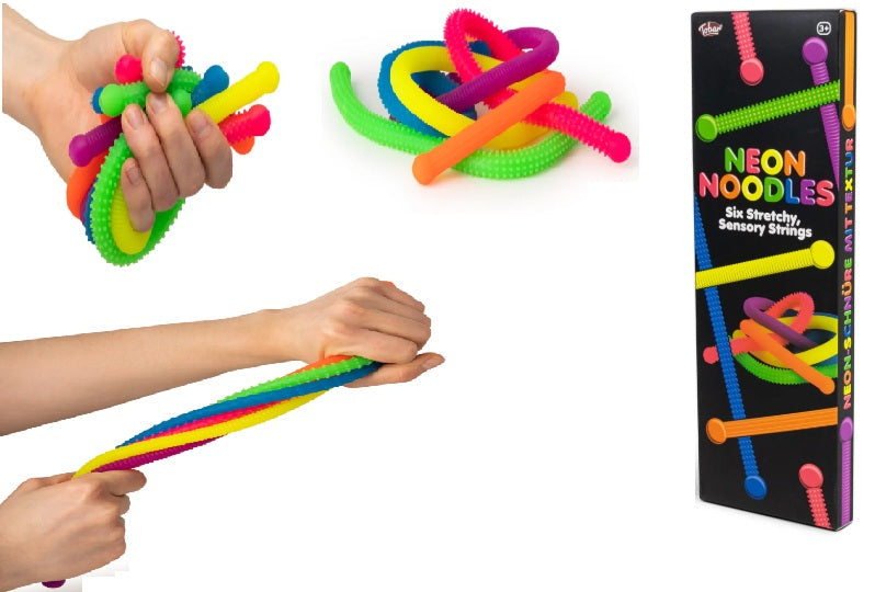 Snaps Scrunchems Neon Noodles – 6 Pack Stretchy Textured Sensory Toys