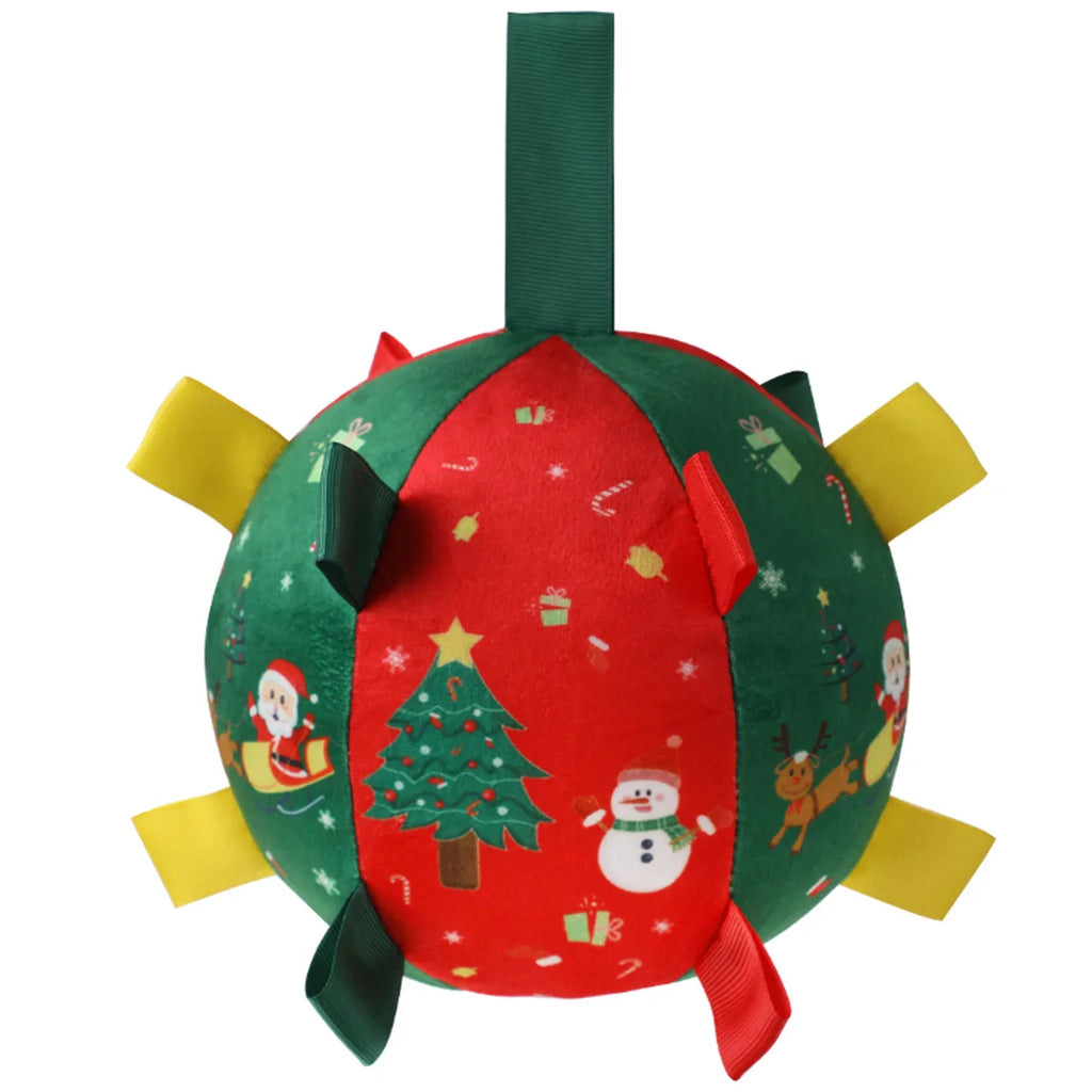 Interactive Dog Bell Ball Toy – Soft Fleece Training & Play Football