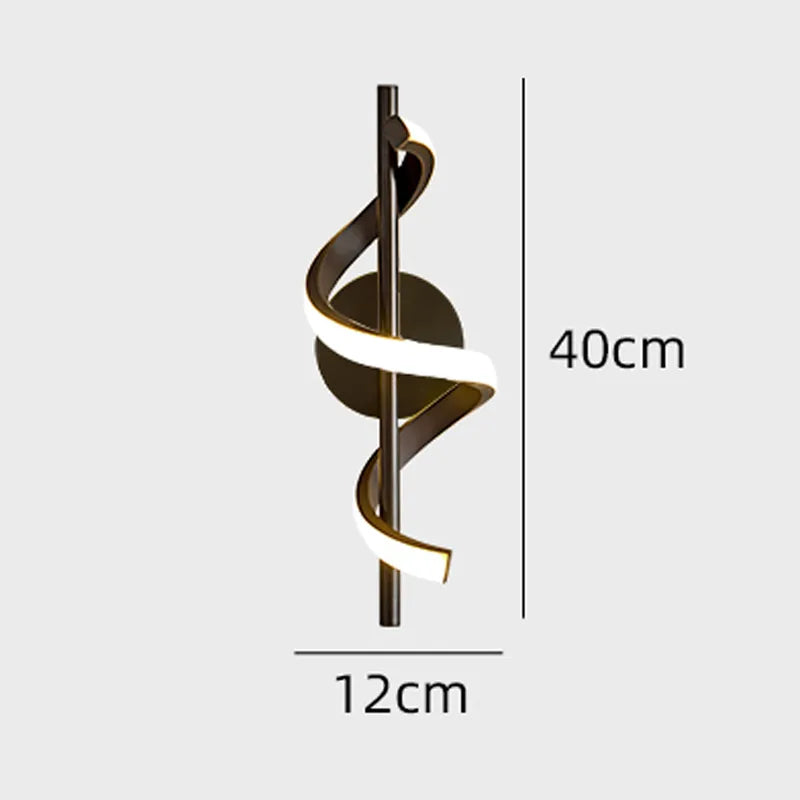 Light My House Twisted LED Wall Light – Modern Black & Gold Sconce