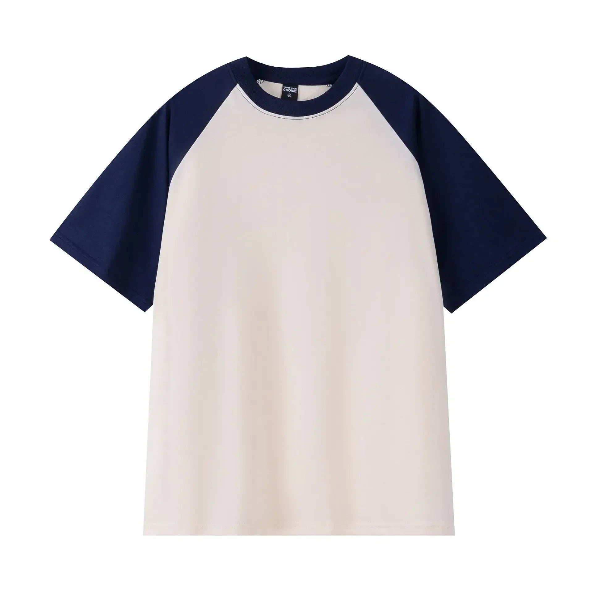 Heavyweight 240g Contrast Sleeve Cotton T-Shirt for Men
