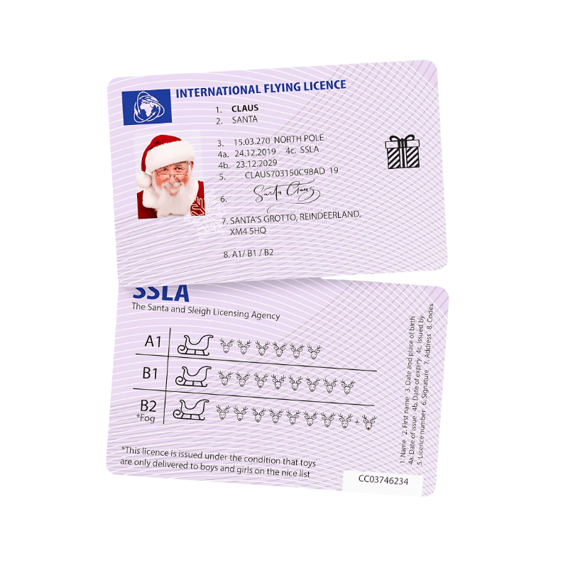 PoundFun Santa's Driving Licence – Festive Christmas Novelty Keepsake