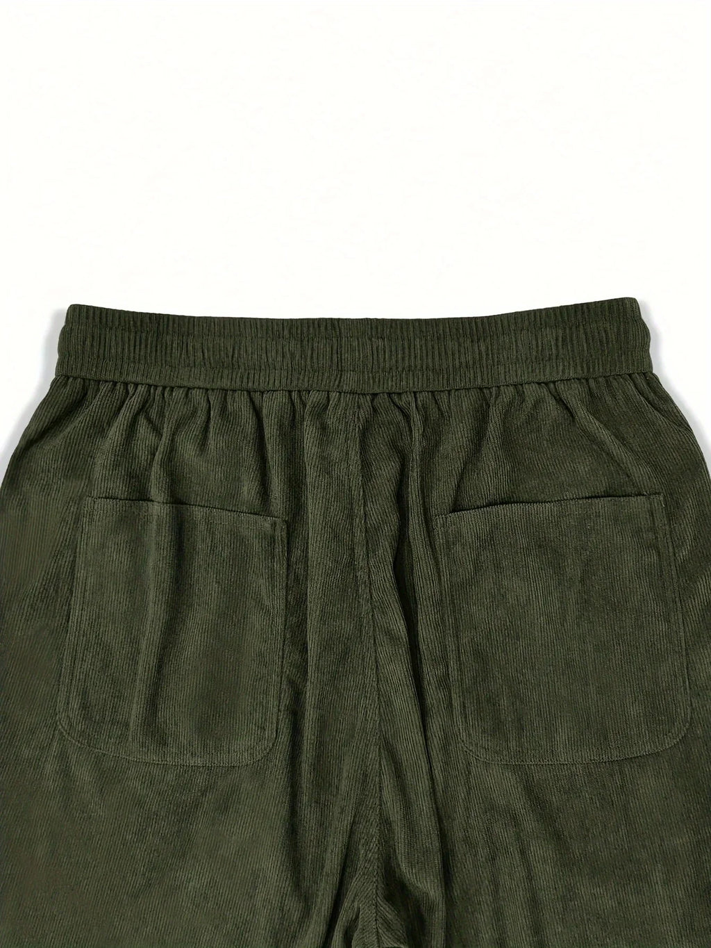 Men’s Corduroy Loose Fit Pants – Elastic Waist Drawstring Casual Trousers