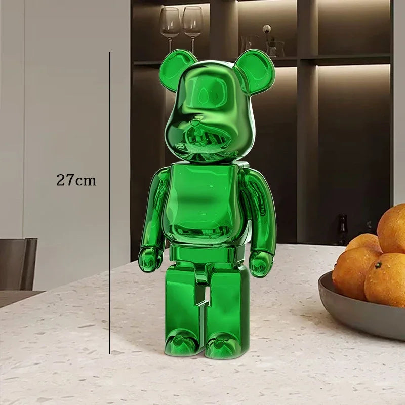 Graffiti Bear Resin Statue Decor | Modern Colourful Bear Ornament 27cm