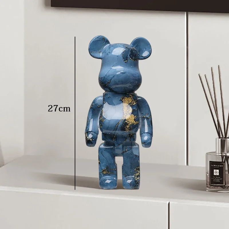 Graffiti Bear Resin Statue Decor | Modern Colourful Bear Ornament 27cm