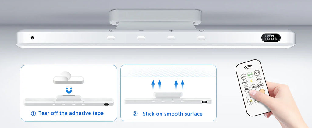 Rechargeable LED Mirror & Cabinet Light Bar – 3 Color, Dimmable, Magnetic, Remote Control