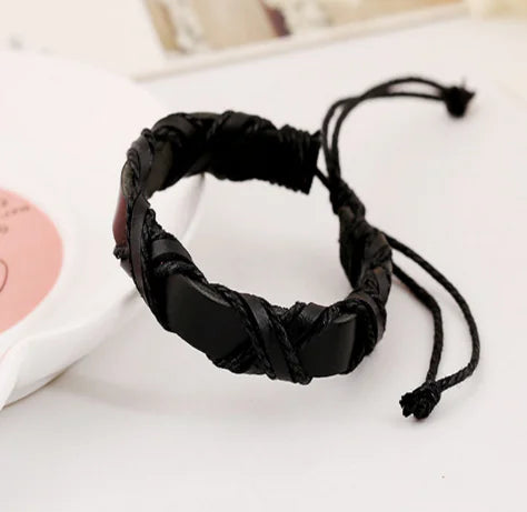 Asgard Leather Nordic Bracelet – Adjustable Viking Arm Band