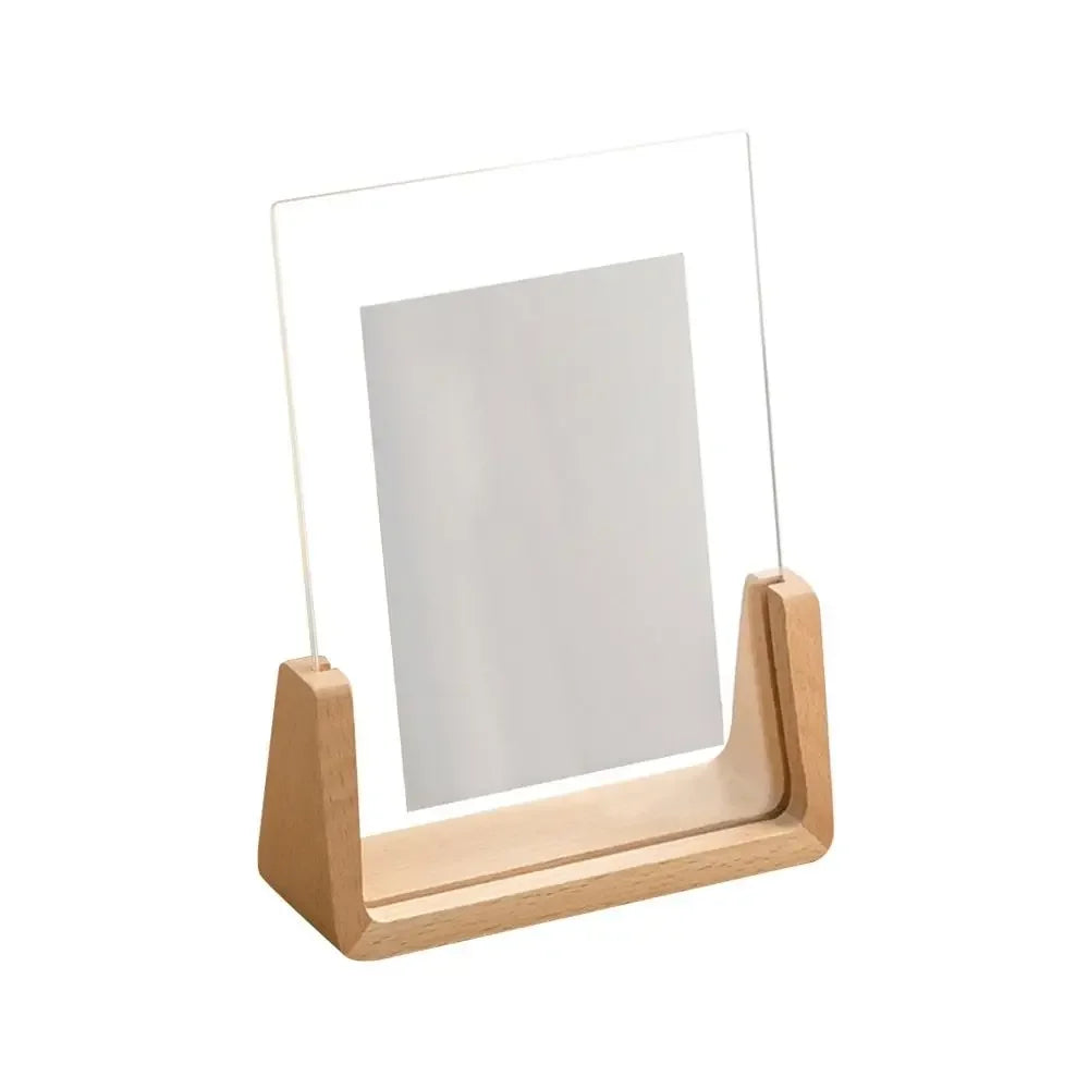Acrylic U-Shaped Wooden Photo Frame – Walnut & Beech Desk Display