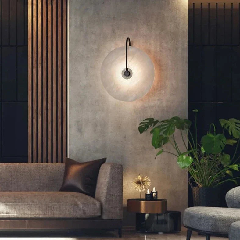 Light My House Marble Disc Wall Lamp – Modern Warm LED Sconce