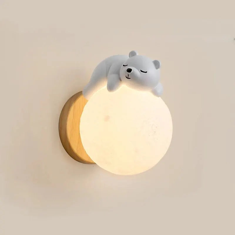 Light My House Bear & Moon LED Wall Light – Warm White Nursery Night Light