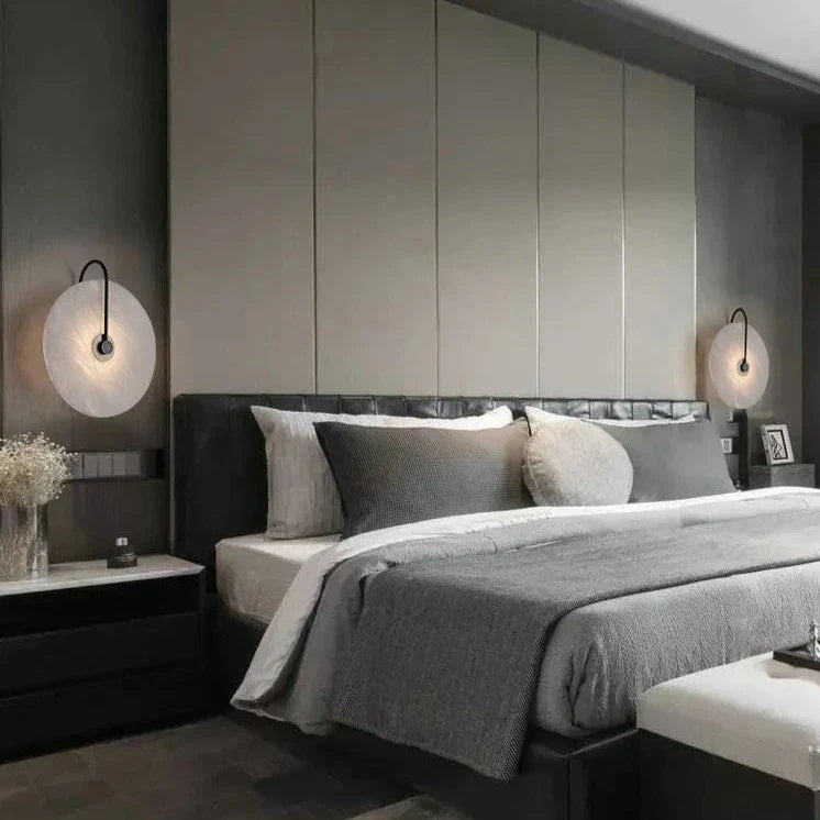 Light My House Marble Disc Wall Lamp – Modern Warm LED Sconce