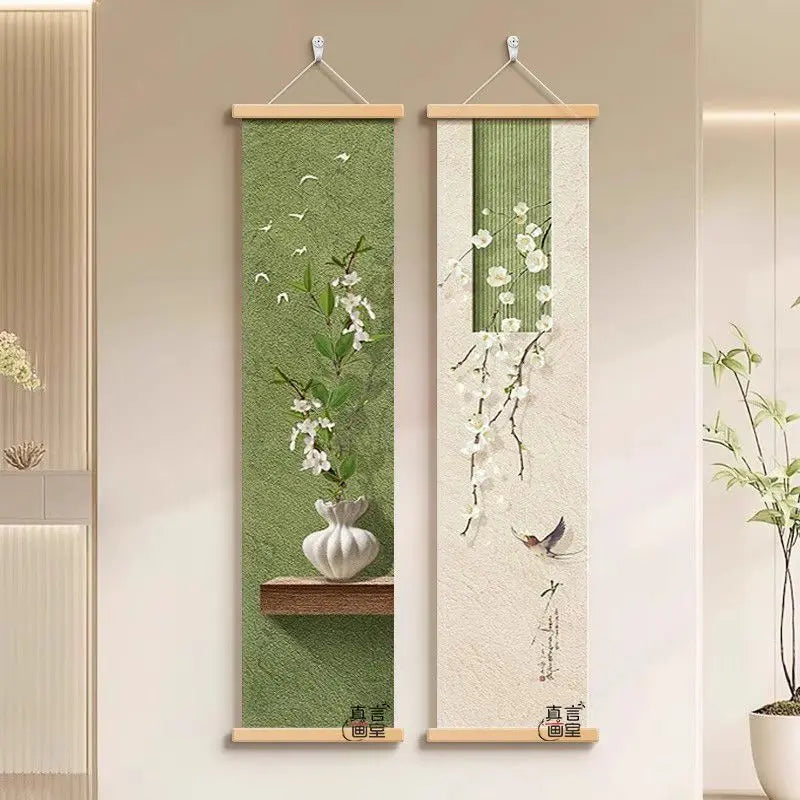 Zen Japanese Wall Hanging Tapestry – Vertical Canvas Art Decor