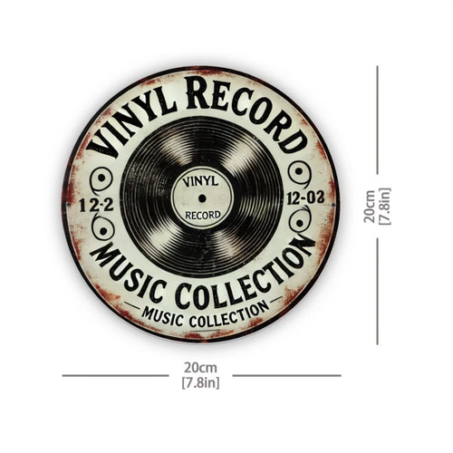Vintage Vinyl Record Metal Wall Sign – Retro Music Decor for Home or Office