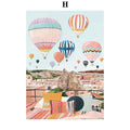Urban & Travel Poster Wall Art – Hot Air Balloon & City Prints