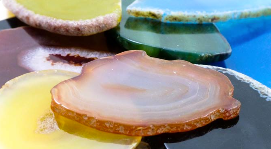 Natural Agate Slices - Pack of 6