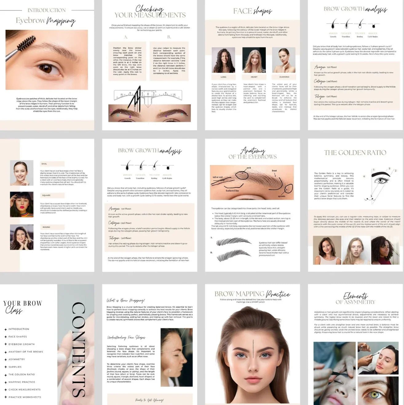 The London Brow Company Eyebrow Mapping Training Manual | Canva Template