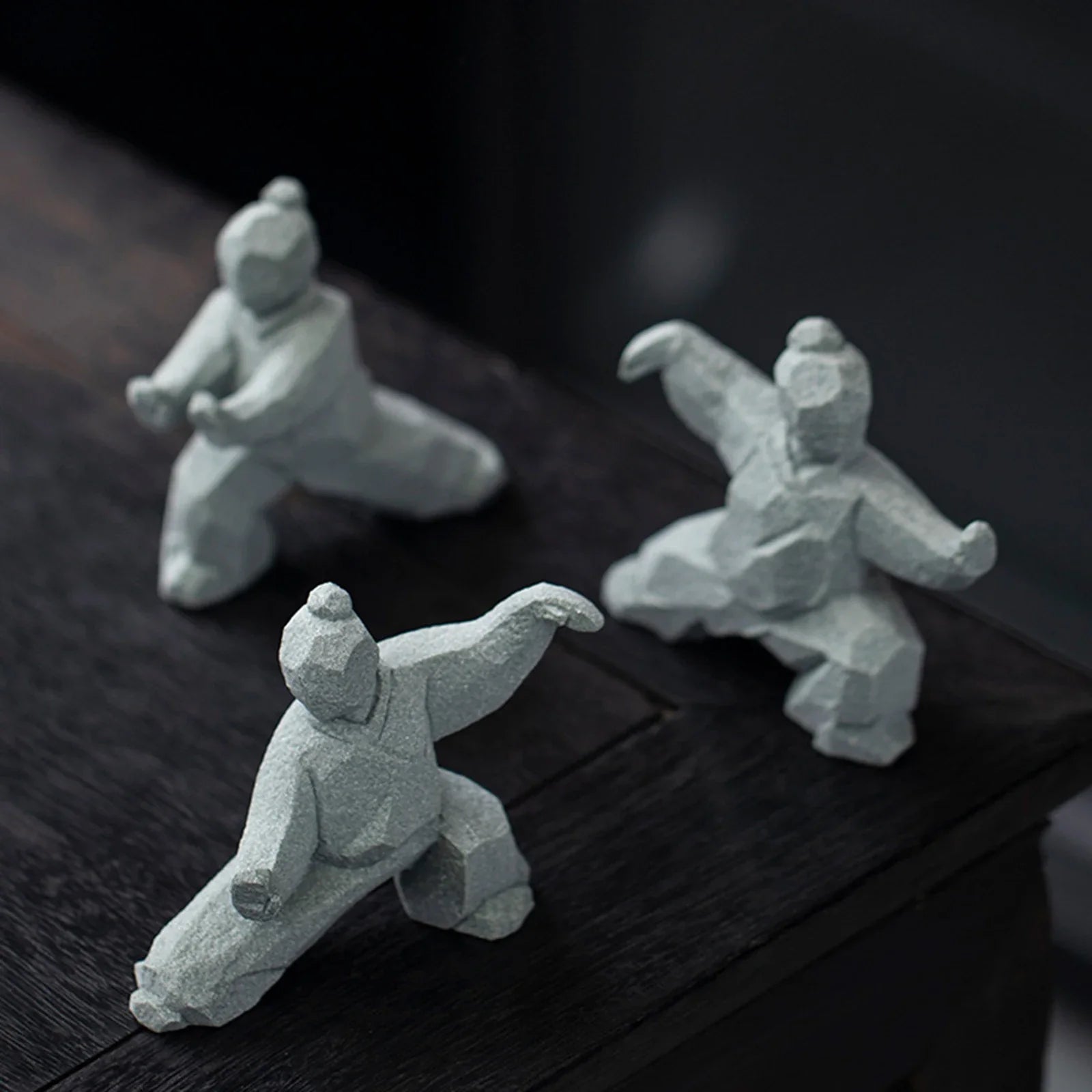Miniature Tai Chi Master Figurine – Chinese Stone Sculpture for Home or Tea Table Décor