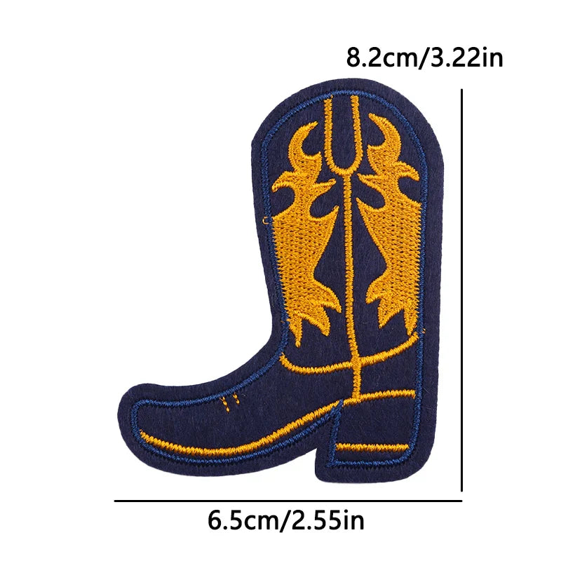 Cowgirl Boot Embroidered Patch Cowgirl Boot Embroidered Patch.
