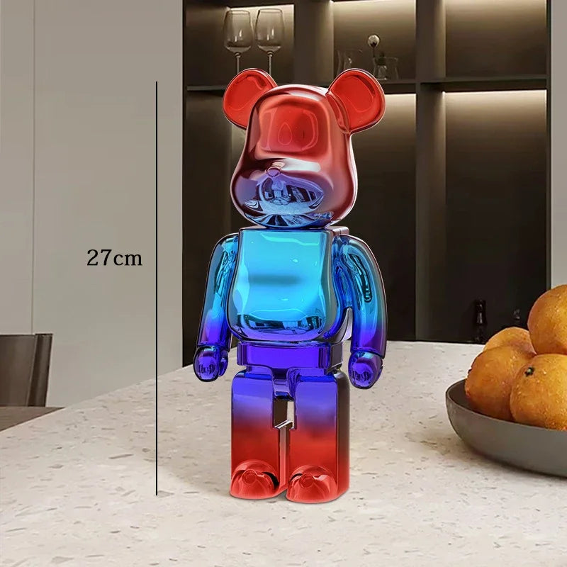 Graffiti Bear Resin Statue Decor | Modern Colourful Bear Ornament 27cm