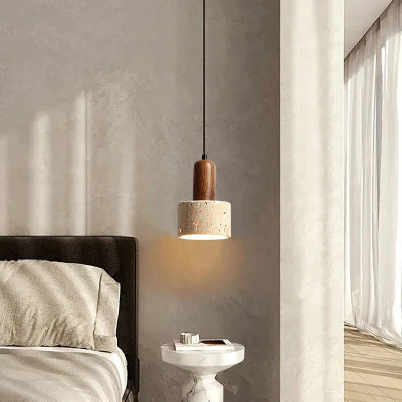 Light My House Travertine Pendant Light – Beige Stone Kitchen Island Light