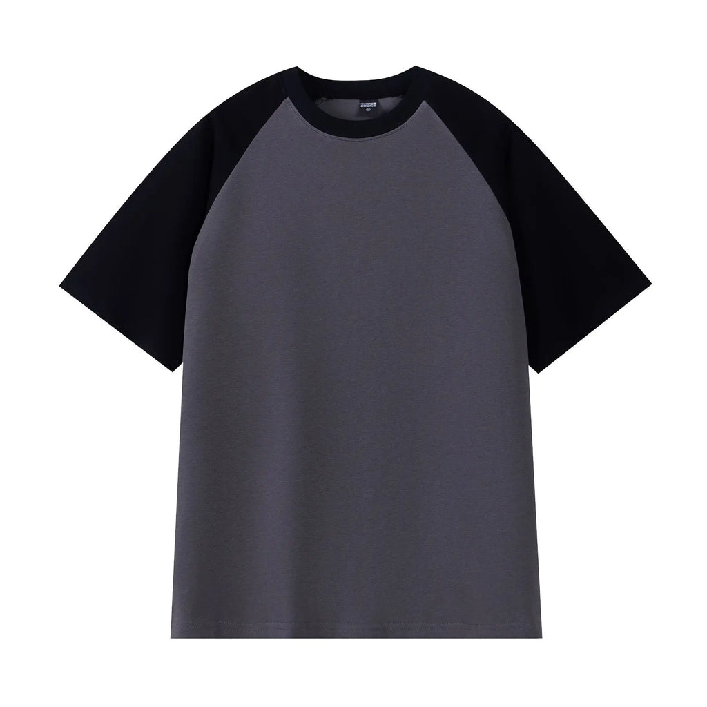 Heavyweight 240g Contrast Sleeve Cotton T-Shirt for Men