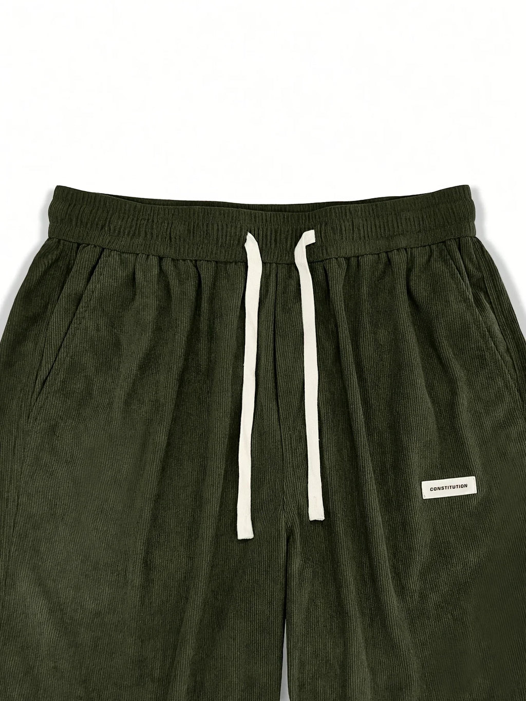 Men’s Corduroy Loose Fit Pants – Elastic Waist Drawstring Casual Trousers